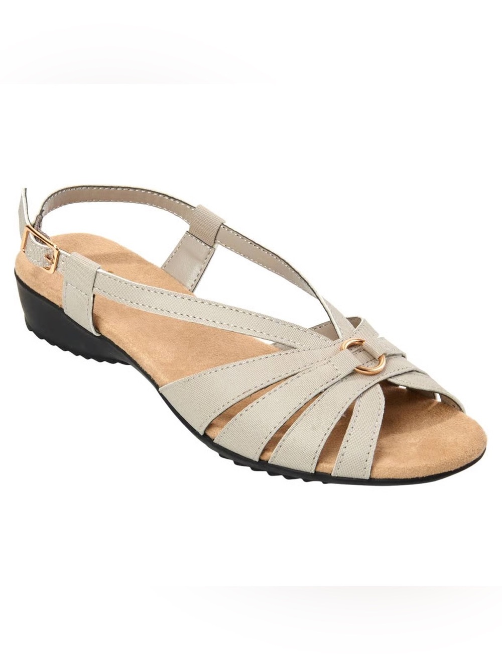 Judith Sally Slingback Sandals Taupe Comfort Wedge Size 10M NIB